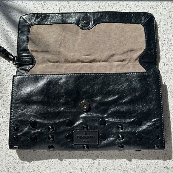 BCBG Black Leather Studded Clutch - Picture 6 of 9